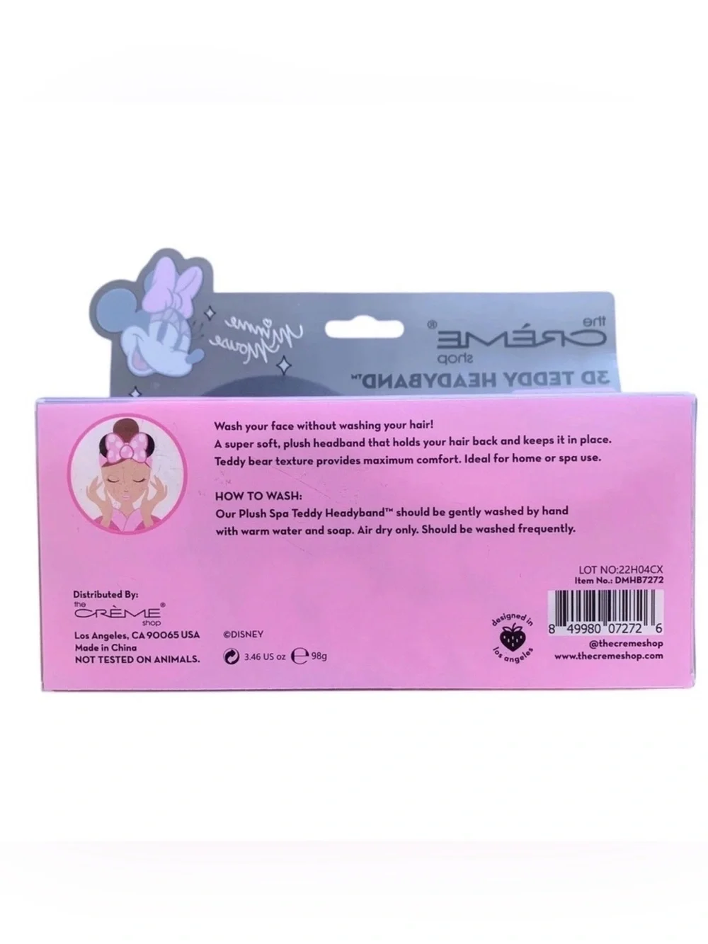 NWT The Crème Shop x Disney Minnie Mouse 3D Spa Headyband Limited Edition Pink